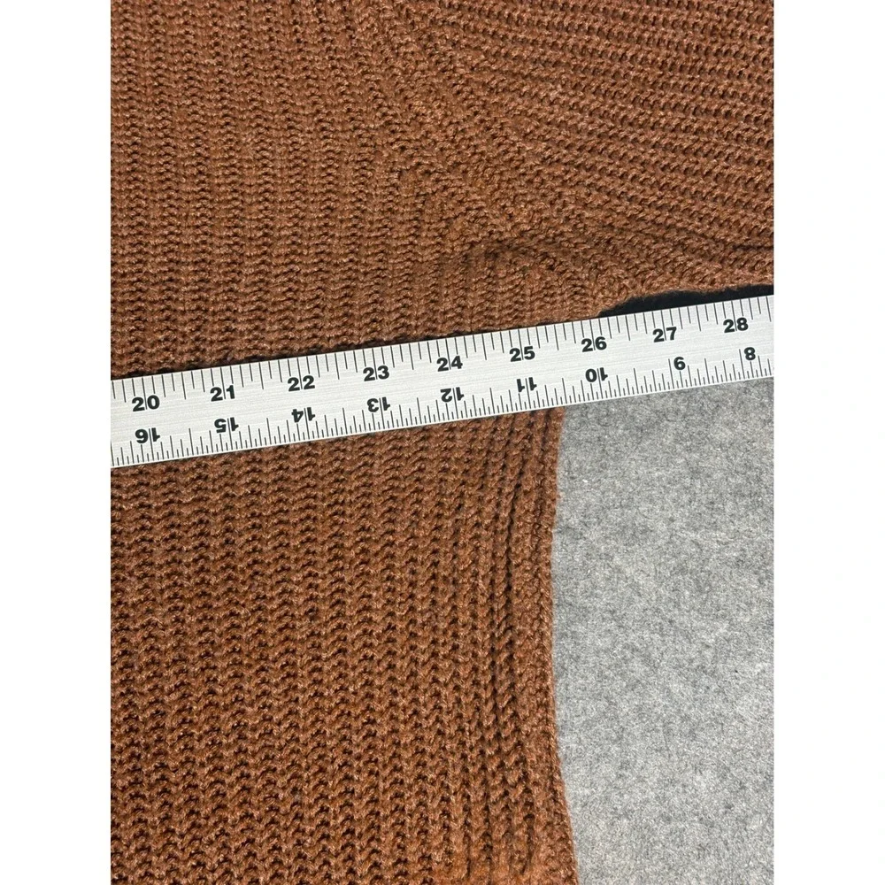 Weatherproof Vintage Mens Large Brown Acrylic Knit Mock Neck Button‎ Sweater L